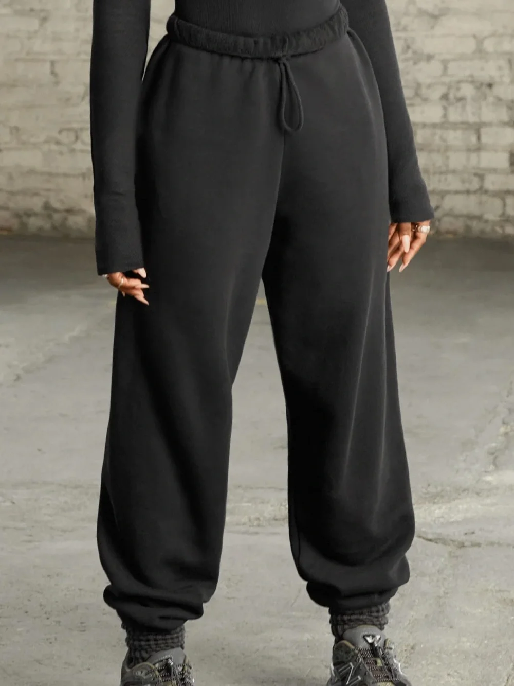 ♡ Joah Brown NWT Oversized Jogger Black French Terry